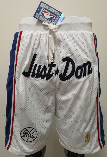 2020 Men NBA Philadelphia 76ers white shorts